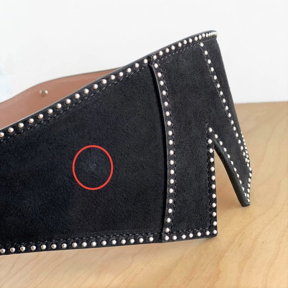 Famous Alaia Black Suede Batwing Studded Belt main image 7